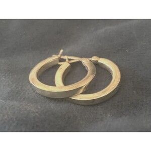 Vintage Mark Wasserman Samara MWS Sterling Silver 23mm Flat Hoop Earrings 3.1g